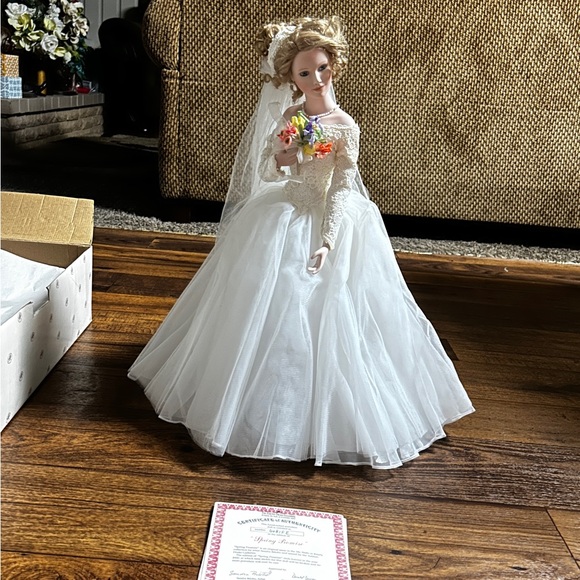 porcelain doll in wedding dress cute ashton drake The Ashton Drake Galleries From This Day Forward Collection Beth 1960's Wedding Dress Doll With COA but No Box Brittle Necklace